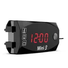 [YXYB] Medidor De Motocicleta 3 Em 1 LED Relógio Digital De Tempo Termômetro Voltímetro De Tensão Monitor De Bateria À P