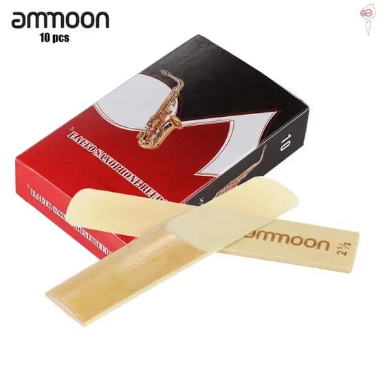 Muniçãoon 10 Pacote De Palheta De Bambu 2.5 Para Saxofone Alto Eb / Acessórios Sax