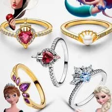 scek Prata Requintado Feminino Princesa Anel Par Empilhável Cinta Perfeito Dia Dos Namorados