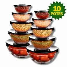 scek Kit Conjunto Panelas Vidro Resistentes, Organizadores Cozinha Multiuso