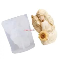 Wolf Girl Flower Molde Silicone Heatrpoof Para Fazer E Chocolate