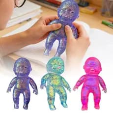 Chos Stress Brinquedo Elástico Brilha Pó Boneca Pitada Para Escritório