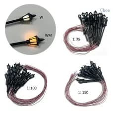 Chos 20x Country Rainway Lamp Modelo Luzes Rua Jogo Perfuração Mesa Areia