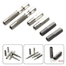 HEAD 2Pcs Hex Chave Fenda Bit 6 35mm A 4mm Conversor Para Montagem Móveis