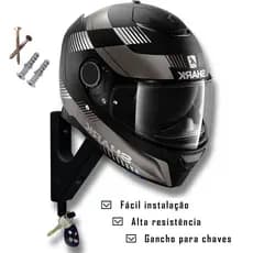 1 Suporte de Parede para Capacete com Gancho de Chaves – Resistente e Prático