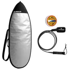 Capa Prancha Surf Refletiva Leash Surf Strep 6 X 6,5 Mm + Parafina Surf