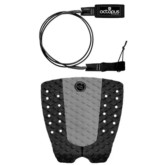 Deck Prancha De Surf  + Leash Surf 6´ x 5mm com 2 Giradores