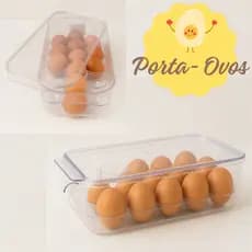 Porta Ovos de Acrílico com Tampa – Capacidade para 16 Ovos - Organizador de Geladeira