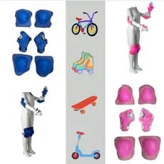 Kit Proteção Segurança Infantil 6 Peças Para Bicicletas Bikes Patins Skate 2 Cores Todo Tipo de Esporte Radical