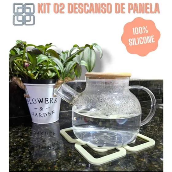 Kit 2 Descansos Panela Em Silicone Protetor Resistente Moderno
