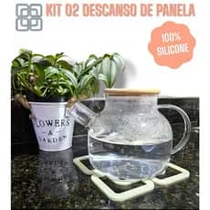 Kit 2 Descansos Panela Em Silicone Protetor Resistente Moderno