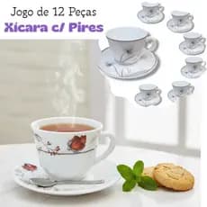 Jogo De Xícaras Para Chá Vidro Opaline 190ml com Pires