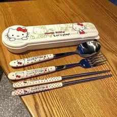 Conjunto de talheres hashis temáticos Hello Kitty