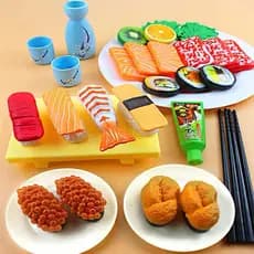 Conjunto 30pçs brinquedo sushi simulação/infantil/umissex/cozinha
