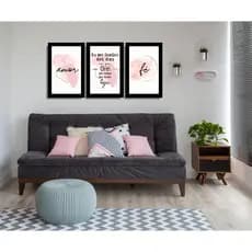 Kit 3 Quadros Decorativos Orei pelo que tenho Sala, Quarto, Escritório Decoração diferente