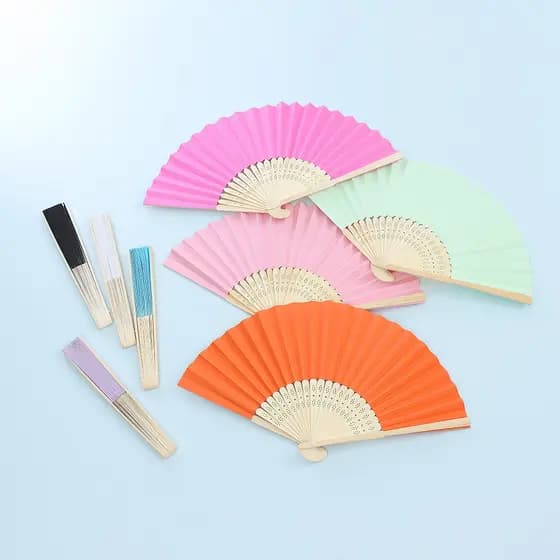 Kit 15 Leques Ecológico em Papel Dobrável Festas Eventos Casamentos Verão
