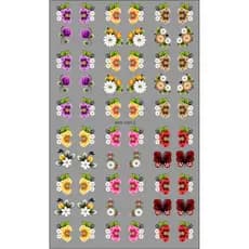 60 Adesivos de Unha 3D Flores 2 PRÉ PRONTO - modelo MINI 1300-2