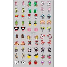 60 Adesivos de Unha 3D Variados PRÉ PRONTO - modelo MINI 329