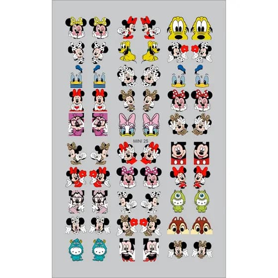 60 Adesivos de Unha 3D Personagens Minnie PRÉ PRONTO - modelo MINI 25