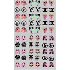 60 Adesivos de Unha 3D Meninas SP1 PRÉ PRONTO - modelo MINI 1084-1