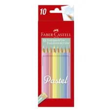 Lapis De Cor 10 Cores Tons Pastel Faber Castell Cor Clara