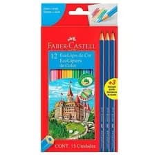 Lápis de Cor Faber Castell 12 cores + 3 Ecolápis Grafite Faber Castell