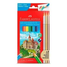 Lápis De Cor Ecolápis Faber Castell 12 Cores + 3 Metálicas (15 lápis)