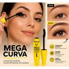 Máscara de Cílios Preta Vivai Mega Curve Volume Extremo à Prova D’Água Longa Duração
