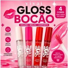 SOS Bocão Volume Labial Vivai - Lip Gloss Hidratante com Brilho e Volume