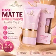 Base Matte Phállebeauty Alta Cobertura Oil Free Longa Duração Cor 07,06