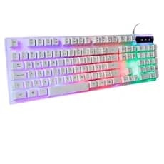 Teclado Gamer Branco Semi Mecânico LED RGB Kapbom KA-667