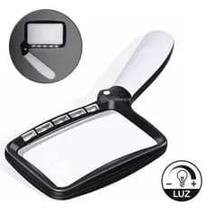 Lupa Retangular Dobrável Zoom Led Fornece Luz Forte Com Alta Definição 10863