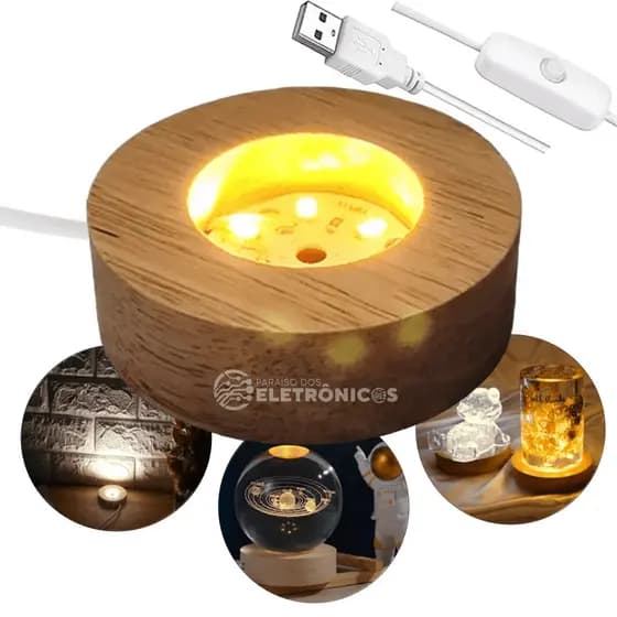 Base Decoração Led Para Objetos Translúcidos Branco Morno 23220BRMO