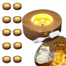 Kit 10 Base de Luz LED USB para Decoração Perfeita para Cristais Vidros e Artesanato 23220