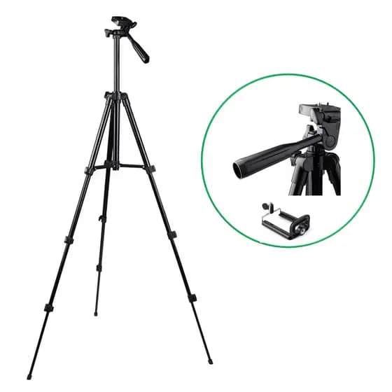 Tripé Profissional Altura Máxima 1,3mts Antiderrapante + Suporte Celular LEY3120B
