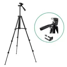 Tripé Profissional Altura Máxima 1,3mts Antiderrapante + Suporte Celular LEY3120B