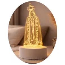 Luminária LED 3D Nossa Senhora de Fátima 3 Tons de Luz 4W – EBMZ9004