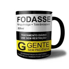 Caneca Fodasse Remédio Xícara de Café Foda-se Meme Sem Paciência Engraçada Divertida Presente Amigos