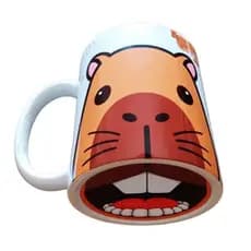 Caneca Capivara Fofa Bocão Presente Capilover Criativo e Divertido Frase Troco Gente Chata por Café
