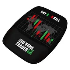 Mouse Pad Trader Investidor Gráfico Candlestick Bolsa B3 Ergonômico com Apoio de Pulso Retangular