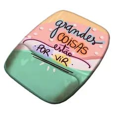 Mouse Pad Frase Motivacional Grandes Coisas Estão Por Vir Ergonômico com Apoio de Pulso