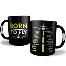 Caneca Alfabeto Fonético Aeronaves Controle Aéreo Aviação Presente Piloto Avião Helicóptero