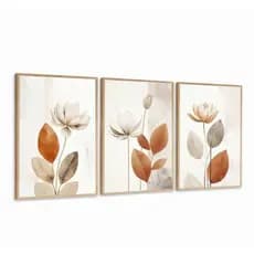 Quadros Folhas Coloridas Desenho Moderno PETALAS BOTOES TONS CLAROS 120X60