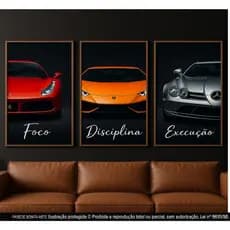 QUADRO SALA CARROS DE LUXO FOCO DISCIPLINA EXECUÇAO MOTIVACIONAL LANÇAMENTO EXCLUSIVO