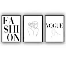 Quadro Decorativo 3 peças 40x60 Fashion  Moda Minimalista 3 pecas promocional