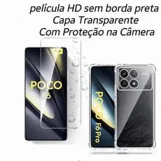 Para Xiaomi Poco F6 F6 pro Poco F7 Poco Poco F7 Pro F6 película HD sem borda preta Capa Transparente