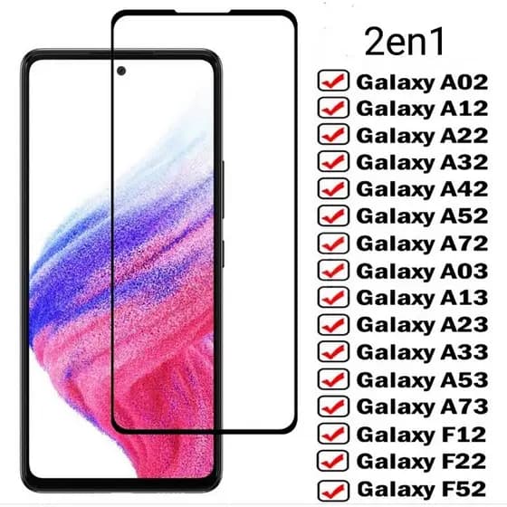película de vidro 3d + Traseira câmera Samsung A51 A52 A71 A13 A33 A12 A22 A32 A21S A53 M53 M23 m23