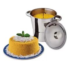 Panela Cuscuzeira nordestina grande aço Inox família tamanho 16cm fogão elétrico Indução e à gás