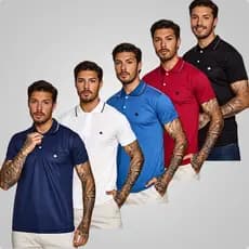 kit 5 camisa gola polo linha premium masculina moda