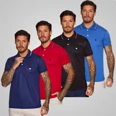 Camiseta gola polo malha piquet moda masculina camisa manga curta